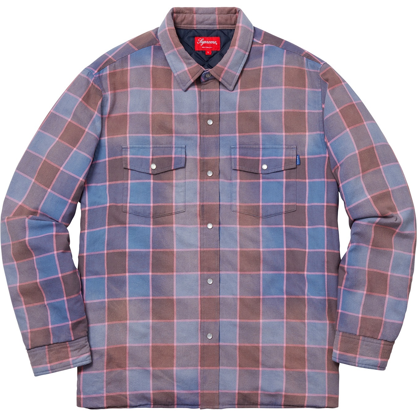 Quilted Faded Plaid Shirt view 3